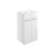 Pilton 510mm Floor Standing Unit and Basin Gloss White